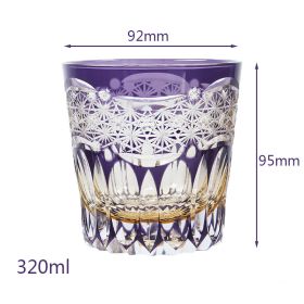 Hand Carved Lead-free Crystal Glass Cup (Option: Purple Auspicious Cloud)