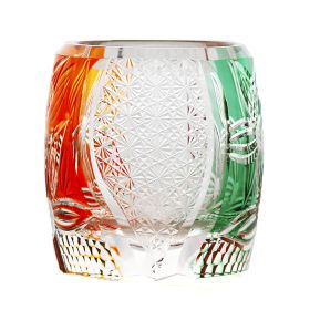 Lead-free Crystal Glass Hand Carved Cup (Option: Orange Green Sassy)