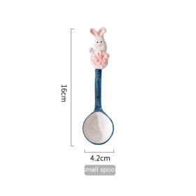 Creative And Cute High Beauty Mug (Option: Blue And Black Long Spoon 1-400ml)