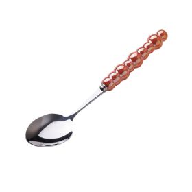 Light Luxury Ceramic Pearl Handle Knife Fork And Spoon Creative Stainless Steel Tableware (Option: Orange Spoon)