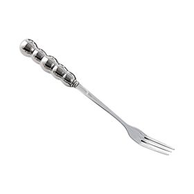 Light Luxury Ceramic Pearl Handle Knife Fork And Spoon Creative Stainless Steel Tableware (Option: Silver Small Fork)