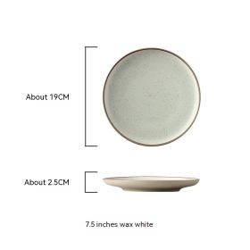 Round Light Plate Dish Western Cuisine Plate Simple Large Ceramic Plate (Option: Style 4)