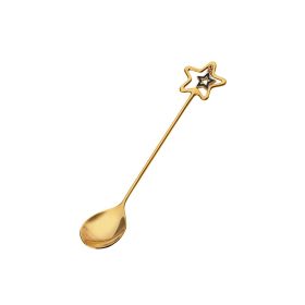 Creative 304 Cherry Blossom Dessert Coffee Cocktail Stirring Ice Spoon Hand Gift (Option: XINGX Pendant Spoon Gold)