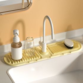 Heightened Slope Faucet Water Draining Pad (Option: 60 X14cm Cream)