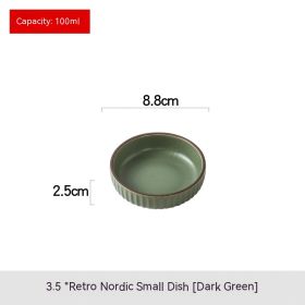 Ceramic Snack Plate Sauce Dipping Cold Dish Seasoning Dish (Option: Saucer Dark Green)