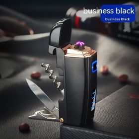 Metal Multifunctional Induction Charging Lighter (Option: Business Black)