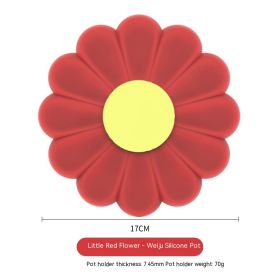 New Flower Heat Proof Mat Simple Durable Cute Japanese Coaster (Option: Little Red Flower-17cm)