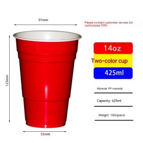 Red Disposable Plastic Cup Single Layer (Option: 425ml Red-401to500ml)