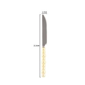 Ceramic Pearl Handle Knife Fork And Spoon Household Eating Soup Spoon Western Foodsteak Knife And Fork (Option: yellow knife)