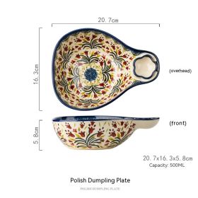 Polish Ethnic Style Hand-painted Embossed Ceramic Plate (Option: Poland)