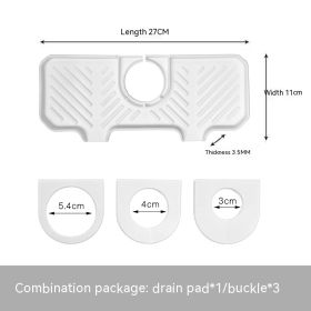 Splash-proof Waterproof Faucet Drainage Mat (Option: White-271)